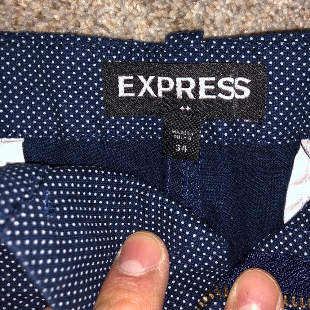 Express Shorts Navy w/ White Dots Sz 34